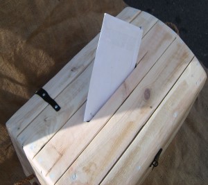 Letter into top of trunk